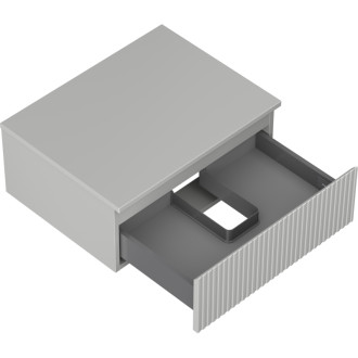 Mexen Rivel kúpeľňová skrinka pod umývadlo 60 cm s pracovnou doskou, 1 zásuvka, drážkovaná, matne šedá - 91A20-06023-1-BFC62