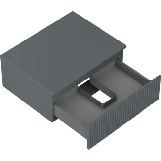 Mexen Rivel kúpeľňová skrinka pod umývadlo 60 cm s pracovnou doskou, 1 zásuvka, drážkovaná, matný grafit - 91A20-06023-1-BFC66