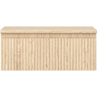 Mexen Rivel kúpeľňová skrinka pod umývadlo 60 cm s pracovnou doskou, 1 zásuvka, drážkovaná, dub - 91A20-06023-1-BFC81