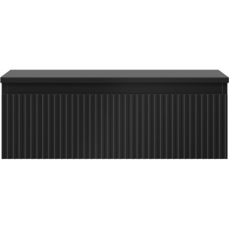 Mexen Rivel kúpeľňová skrinka pod umývadlo 70 cm s doskou, 1 zásuvka, drážkovaná, matná čierna - 91A20-07023-1-BFC71