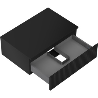 Mexen Rivel kúpeľňová skrinka pod umývadlo 70 cm s doskou, 1 zásuvka, drážkovaná, matná čierna - 91A20-07023-1-BFC71