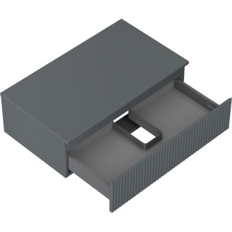 Mexen Rivel kúpeľňová skrinka pod umývadlo 80 cm s pracovnou doskou, 1 zásuvka, drážkovaná, matný grafit - 91A20-08023-1-BFC66