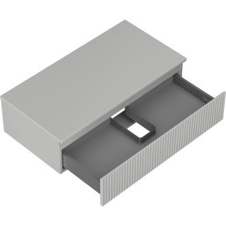 Mexen Rivel kúpeľňová skrinka pod umývadlo 90 cm s pracovnou doskou, 1 zásuvka, drážkovaná, matne šedá - 91A20-09023-1-BFC62