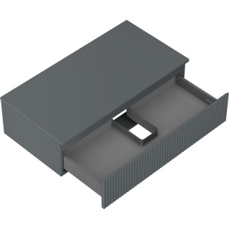 Mexen Rivel kúpeľňová skrinka pod umývadlo 90 cm s pracovnou doskou, 1 zásuvka, drážkovaná, matný grafit - 91A20-09023-1-BFC66