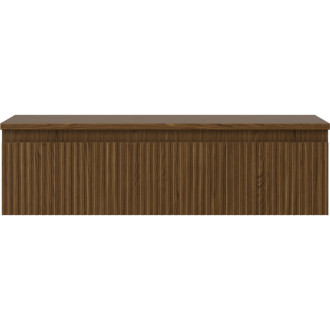 Mexen Rivel kúpeľňová skrinka pod umývadlo 90 cm s pracovnou doskou, 1 zásuvka, drážkovaná, orech - 91A20-09023-1-BFC86