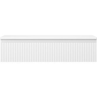 Mexen Rivel kúpeľňová skrinka pod umývadlo 100 cm s doskou, 1 zásuvka, drážkovaná, matná biela - 91A20-10023-1-BFC01