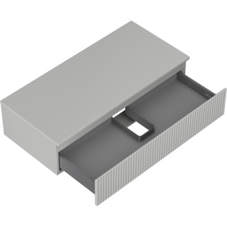 Mexen Rivel kúpeľňová skrinka pod umývadlo 100 cm s pracovnou doskou, 1 zásuvka, drážkovaná, matne šedá - 91A20-10023-1-BFC62