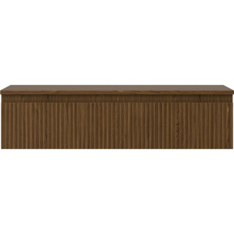 Mexen Rivel kúpeľňová skrinka pod umývadlo 100 cm s pracovnou doskou, 1 zásuvka, drážkovaná, orech - 91A20-10023-1-BFC86