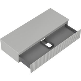 Mexen Rivel kúpeľňová skrinka pod umývadlo 120 cm s pracovnou doskou, 1 zásuvka, drážkovaná, matne šedá - 91A20-12023-1-BFC62