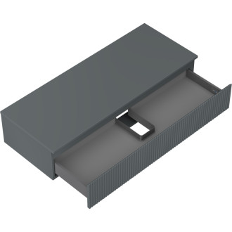 Mexen Rivel kúpeľňová skrinka pod umývadlo 120 cm s pracovnou doskou, 1 zásuvka, drážkovaná, matný grafit - 91A20-12023-1-BFC66