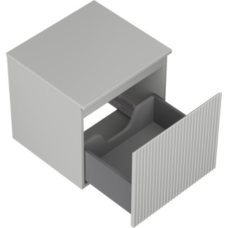 Mexen Rivel kúpeľňová skrinka pod umývadlo 50 cm s doskou, 1 zásuvka, drážkovaná, matne šedá - 91A20-05047-1-BFC62