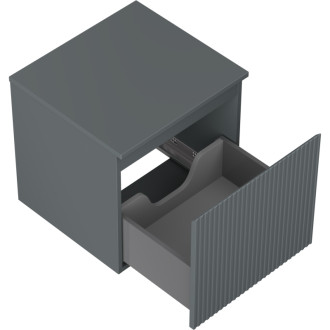 Mexen Rivel kúpeľňová skrinka pod umývadlo 50 cm s pracovnou doskou, 1 zásuvka, drážkovaná, matný grafit - 91A20-05047-1-BFC66