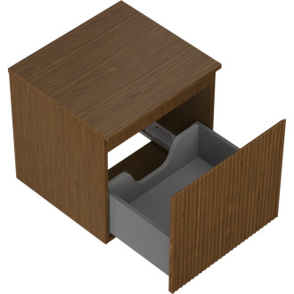 Mexen Rivel kúpeľňová skrinka pod umývadlo 50 cm s pracovnou doskou, 1 zásuvka, drážkovaná, orech - 91A20-05047-1-BFC86