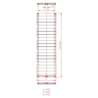 VIKTOR vykurovací rebr 450/1510 antracit SIKOD5001600A