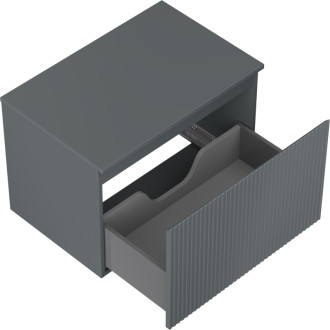 Mexen Rivel kúpeľňová skrinka pod umývadlo 70 cm s pracovnou doskou, 1 zásuvka, drážkovaná, matný grafit - 91A20-07047-1-BFC66