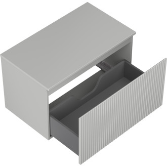 Mexen Rivel kúpeľňová skrinka pod umývadlo 80 cm s pracovnou doskou, 1 zásuvka, drážkovaná, matne šedá - 91A20-08047-1-BFC62