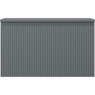 Mexen Rivel kúpeľňová skrinka pod umývadlo 80 cm s pracovnou doskou, 1 zásuvka, drážkovaná, matný grafit - 91A20-08047-1-BFC66