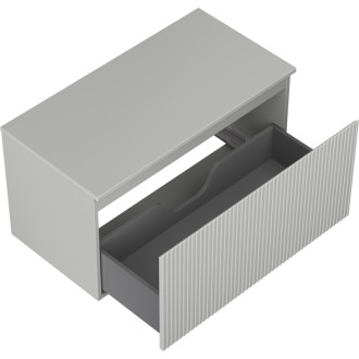 Mexen Rivel kúpeľňová skrinka pod umývadlo 90 cm s pracovnou doskou, 1 zásuvka, drážkovaná, matne šedá - 91A20-09047-1-BFC62