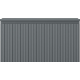 Mexen Rivel kúpeľňová skrinka pod umývadlo 90 cm s pracovnou doskou, 1 zásuvka, drážkovaná, matný grafit - 91A20-09047-1-BFC66