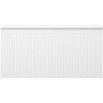 Mexen Rivel kúpeľňová skrinka pod umývadlo 100 cm s pracovnou doskou, 1 zásuvka, drážkovaná, matná biela - 91A20-10047-1-BFC01