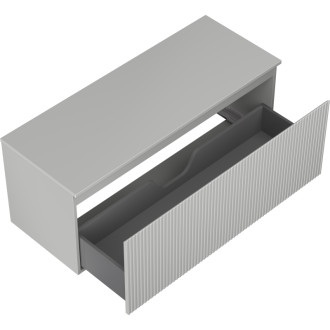 Mexen Rivel kúpeľňová skrinka pod umývadlo 120 cm s pracovnou doskou, 1 zásuvka, drážkovaná, matne šedá - 91A20-12047-1-BFC62