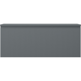 Mexen Rivel kúpeľňová skrinka pod umývadlo 120 cm s pracovnou doskou, 1 zásuvka, drážkovaná, matný grafit - 91A20-12047-1-BFC66