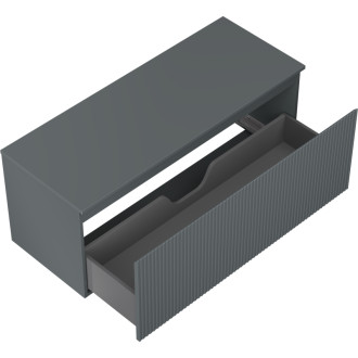 Mexen Rivel kúpeľňová skrinka pod umývadlo 120 cm s pracovnou doskou, 1 zásuvka, drážkovaná, matný grafit - 91A20-12047-1-BFC66