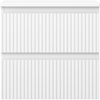 Mexen Rivel kúpeľňová skrinka pod umývadlo 50 cm s doskou, 2 zásuvky, drážkovaná, matná biela - 91A20-05047-2-BFFC01