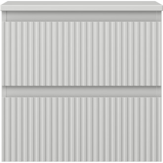 Mexen Rivel kúpeľňová skrinka pod umývadlo 50 cm s doskou, 2 zásuvky, drážkovaná, matne šedá - 91A20-05047-2-BFFC62