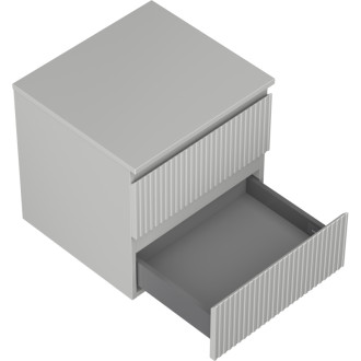 Mexen Rivel kúpeľňová skrinka pod umývadlo 50 cm s doskou, 2 zásuvky, drážkovaná, matne šedá - 91A20-05047-2-BFFC62