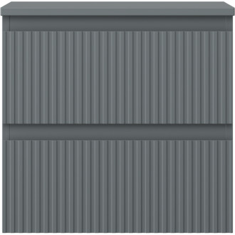 Mexen Rivel kúpeľňová skrinka pod umývadlo 50 cm s pracovnou doskou, 2 zásuvky, drážkovaná, matný grafit - 91A20-05047-2-BFFC66