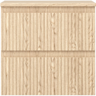 Mexen Rivel kúpeľňová skrinka pod umývadlo 50 cm s pracovnou doskou, 2 zásuvky, drážkovaná, dub - 91A20-05047-2-BFFC81