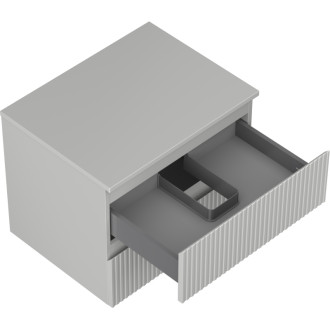 Mexen Rivel kúpeľňová skrinka pod umývadlo 60 cm s doskou, 2 zásuvky, drážkovaná, matne šedá - 91A20-06047-2-BFFC62