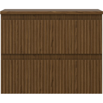 Mexen Rivel kúpeľňová skrinka pod umývadlo 60 cm s pracovnou doskou, 2 zásuvky, drážkovaná, orech - 91A20-06047-2-BFFC86