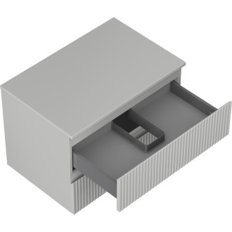 Mexen Rivel kúpeľňová skrinka pod umývadlo 70 cm s pracovnou doskou, 2 zásuvky, drážkovaná, matne šedá - 91A20-07047-2-BFFC62