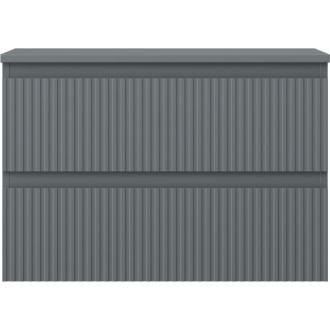 Mexen Rivel kúpeľňová skrinka pod umývadlo 70 cm s pracovnou doskou, 2 zásuvky, drážkovaná, matný grafit - 91A20-07047-2-BFFC66