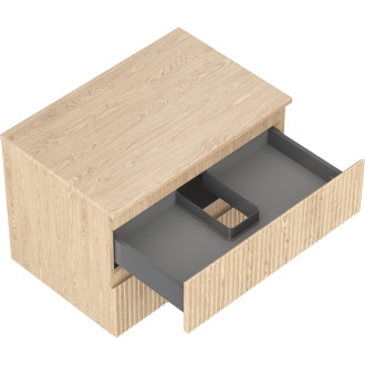 Mexen Rivel kúpeľňová skrinka pod umývadlo 70 cm s pracovnou doskou, 2 zásuvky, drážkovaná, dub - 91A20-07047-2-BFFC81