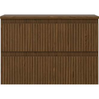 Mexen Rivel kúpeľňová skrinka pod umývadlo 70 cm s pracovnou doskou, 2 zásuvky, drážkovaná, orech - 91A20-07047-2-BFFC86