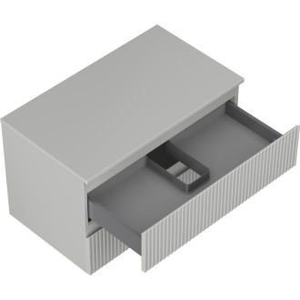 Mexen Rivel kúpeľňová skrinka pod umývadlo 80 cm s pracovnou doskou, 2 zásuvky, drážkovaná, matne šedá - 91A20-08047-2-BFFC62