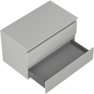 Mexen Rivel kúpeľňová skrinka pod umývadlo 80 cm s pracovnou doskou, 2 zásuvky, drážkovaná, matne šedá - 91A20-08047-2-BFFC62