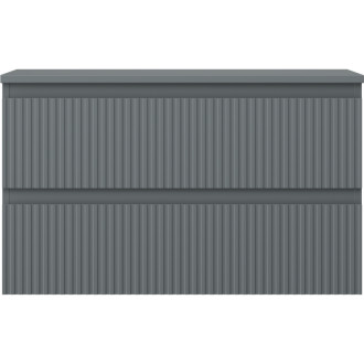 Mexen Rivel kúpeľňová skrinka pod umývadlo 80 cm s pracovnou doskou, 2 zásuvky, drážkovaná, matný grafit - 91A20-08047-2-BFFC66