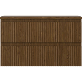 Mexen Rivel kúpeľňová skrinka pod umývadlo 80 cm s pracovnou doskou, 2 zásuvky, drážkovaná, orech - 91A20-08047-2-BFFC86