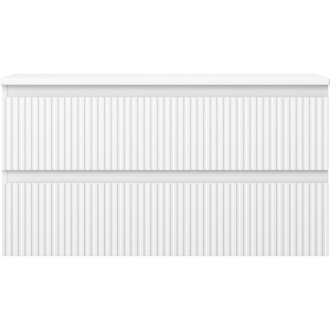 Mexen Rivel kúpeľňová skrinka pod umývadlo 90 cm s doskou, 2 zásuvky, drážkovaná, matná biela - 91A20-09047-2-BFFC01