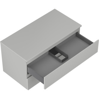 Mexen Rivel kúpeľňová skrinka pod umývadlo 90 cm s pracovnou doskou, 2 zásuvky, drážkovaná, matne šedá - 91A20-09047-2-BFFC62