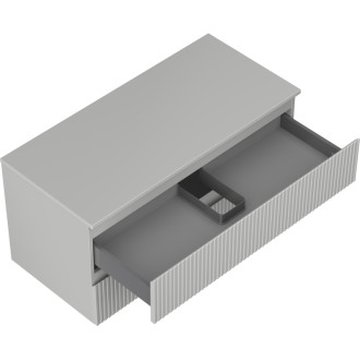 Mexen Rivel kúpeľňová skrinka pod umývadlo 100 cm s pracovnou doskou, 2 zásuvky, drážkovaná, matne šedá - 91A20-10047-2-BFFC62