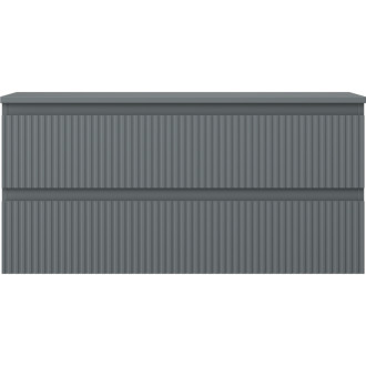 Mexen Rivel kúpeľňová skrinka pod umývadlo 100 cm s pracovnou doskou, 2 zásuvky, drážkovaná, matný grafit - 91A20-10047-2-BFFC66