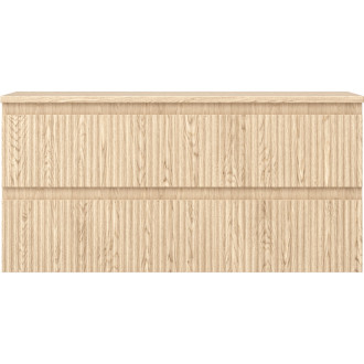 Mexen Rivel kúpeľňová skrinka pod umývadlo 100 cm s pracovnou doskou, 2 zásuvky, drážkovaná, dub - 91A20-10047-2-BFFC81