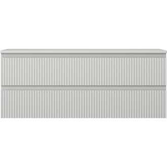 Mexen Rivel kúpeľňová skrinka pod umývadlo 120 cm s pracovnou doskou, 2 zásuvky, drážkovaná, matne šedá - 91A20-12047-2-BFFC62