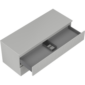 Mexen Rivel kúpeľňová skrinka pod umývadlo 120 cm s pracovnou doskou, 2 zásuvky, drážkovaná, matne šedá - 91A20-12047-2-BFFC62