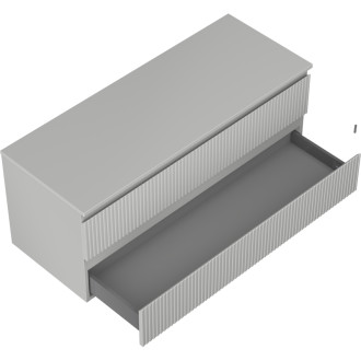 Mexen Rivel kúpeľňová skrinka pod umývadlo 120 cm s pracovnou doskou, 2 zásuvky, drážkovaná, matne šedá - 91A20-12047-2-BFFC62